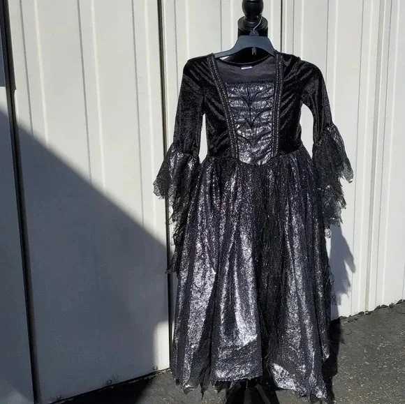 Spirit Costume Girls Dress Black and Silver Size Small - Picture 3 of 8